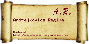 Andrejkovics Regina névjegykártya